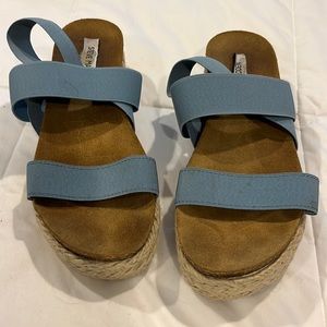 Blue platform espadrilles